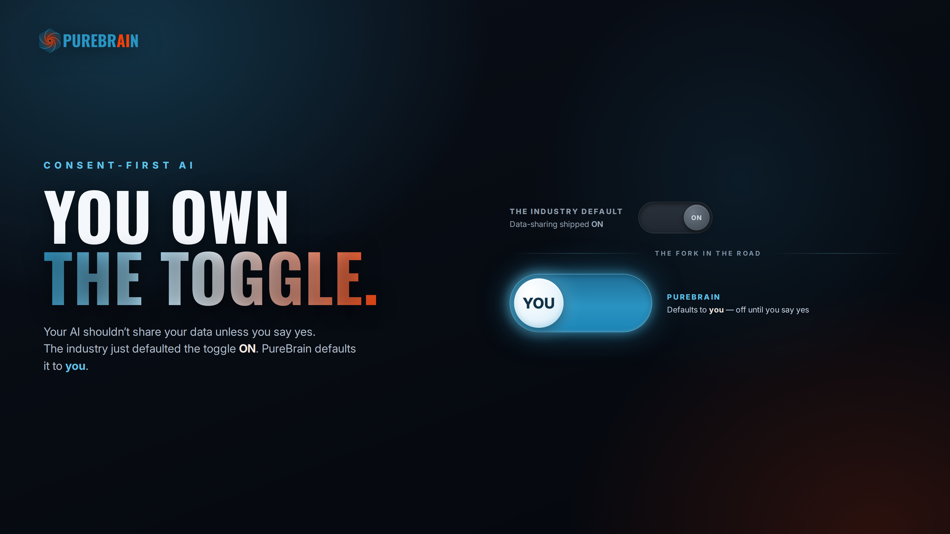 You Own The Toggle: consent-first AI keeps your data private by default